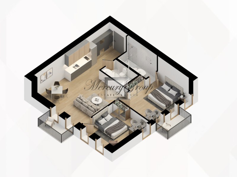 For sale 2-level apartments in the new project 